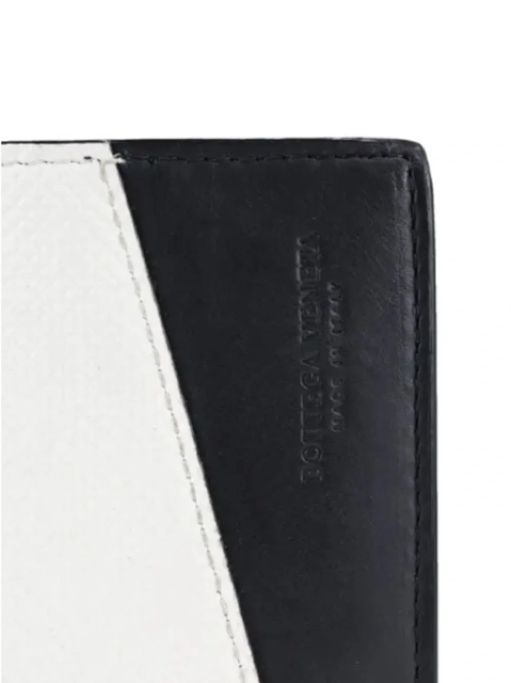 Bottega Veneta Two-Tone Bifold Wallet in White and Black